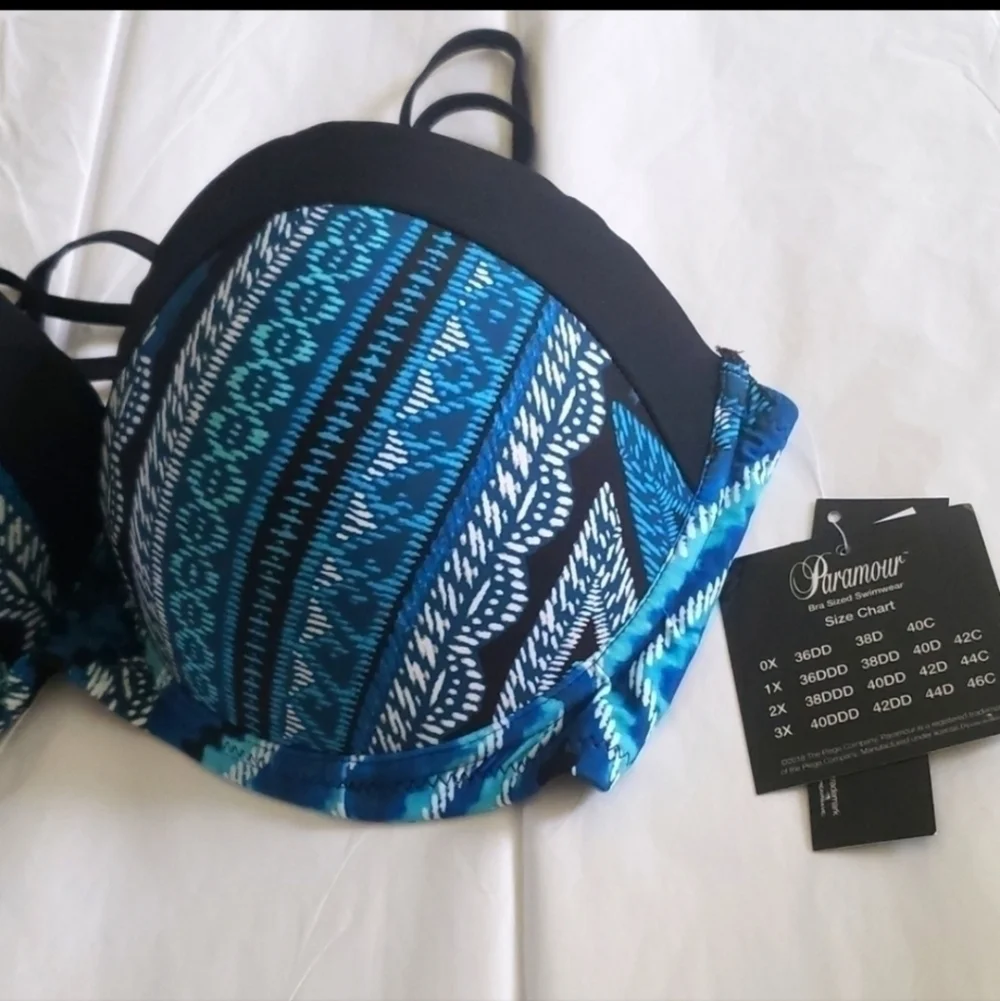 PARAMOUR/NORDSTROM Strappy Bralettte Bikini Top BRA Sz 0X UPF 50+ NEW Sexy!